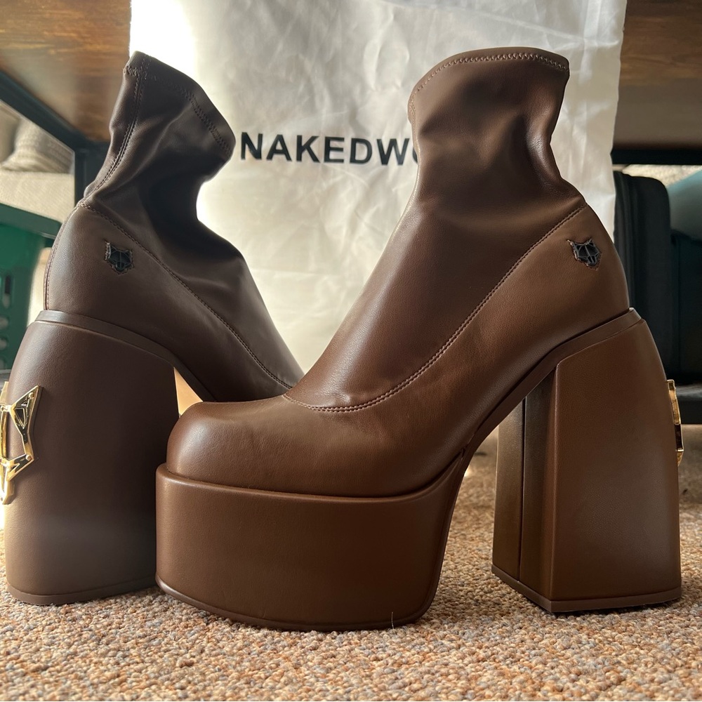 Naked Wolfe Sugar Brown Stretch Boot